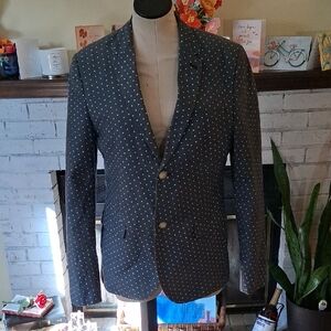 Topman Charcoal Polka Dot Blazer